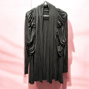 Strazzi Elegant Black Draped Cardigan  XL